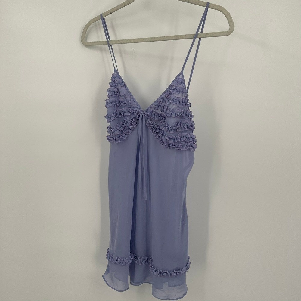 Womens Coquette Babydoll Sheer Chemise Nightie Size M Slip Dress Lingerie Ruffle